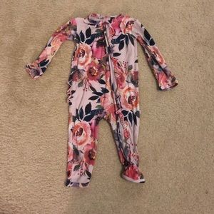 Posh Peanut Dusk Rose Footless Zippered Romper